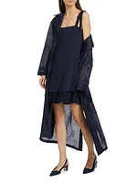 Jayla Embroidered Organza Trench Coat