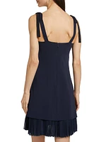 Imani Pleated Crepe Minidress