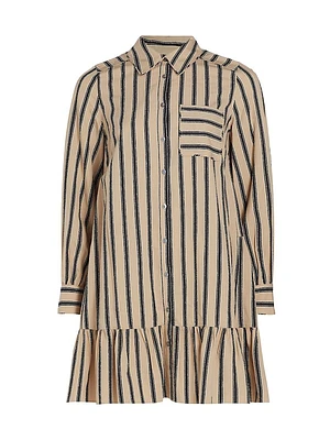 Arlette Striped Mini Shirtdress