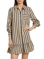 Arlette Striped Mini Shirtdress