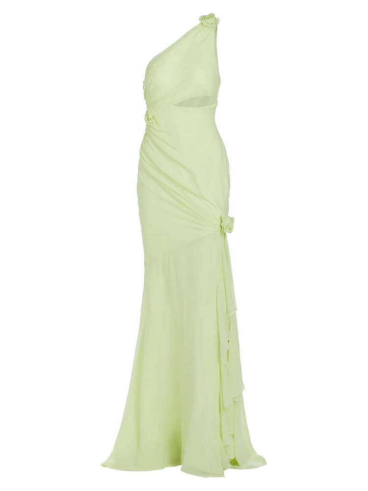 Kaleb Ruffled Silk Chiffon Gown