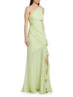 Kaleb Ruffled Silk Chiffon Gown