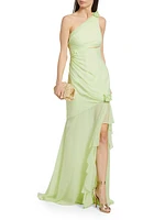 Kaleb Ruffled Silk Chiffon Gown