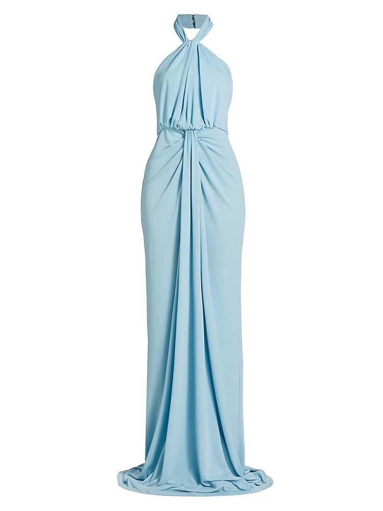 Kaily Jersey Halter Gown