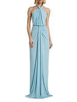 Kaily Jersey Halter Gown