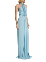 Kaily Jersey Halter Gown