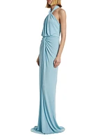 Kaily Jersey Halter Gown