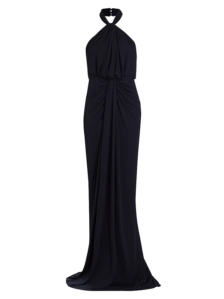 Kaily Jersey Halter Gown