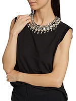 Brielle Imitation Pearl-Necklace Sleeveless Top