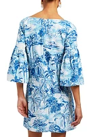 Vivienne Printed Stretch Crepe Minidress