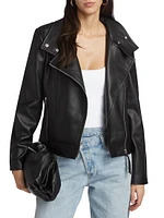 Faux Leather Moto Jacket