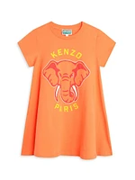 Little Girl's & Logo Elephant T-Shirt Dress