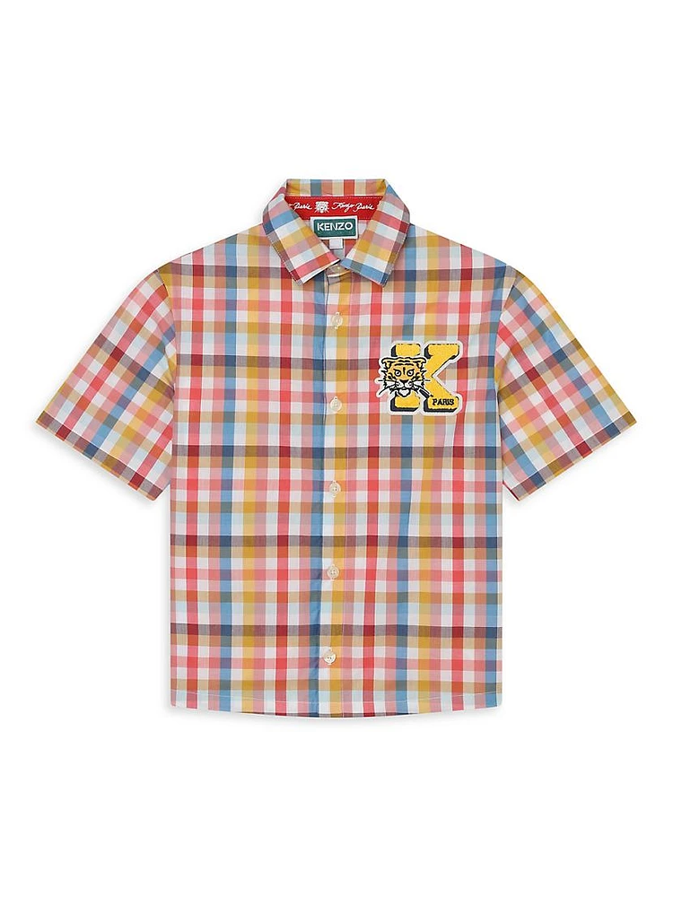 Little Boy's & Plaid Short-Sleeve Shirt