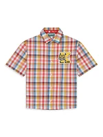 Little Boy's & Plaid Short-Sleeve Shirt