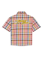 Little Boy's & Plaid Short-Sleeve Shirt