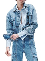 Jaiden Denim Button-Front Shirt Jacket