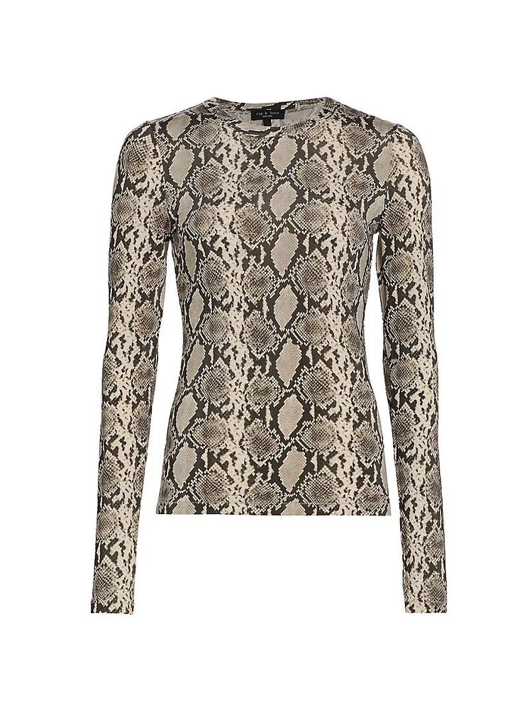 Sabeen Snake-Print Long-Sleeve Shirt