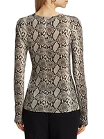 Sabeen Snake-Print Long-Sleeve Shirt