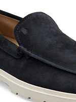 Logo-Stamped Suede Loafers