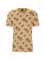 Monogram-Jacquard T-Shirt Mercerized Stretch Cotton