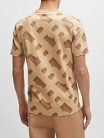 Monogram-Jacquard T-Shirt in Mercerized Stretch Cotton