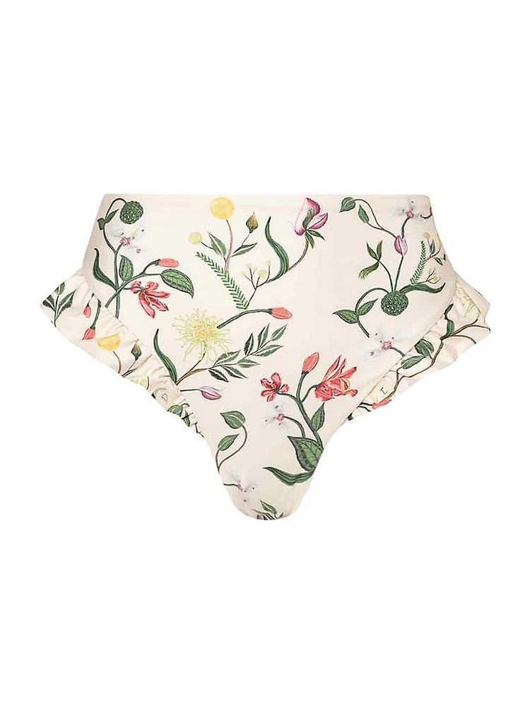 Alma Jengibre Cultivo Ruffled Floral Bikini Bottom