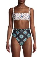 Alma Printed Bandeau Bikini Top