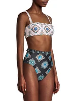 Alma Printed Bandeau Bikini Top