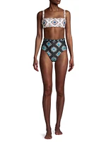 Alma Printed Bandeau Bikini Top