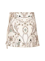 Alma Luna Printed Linen Miniskirt