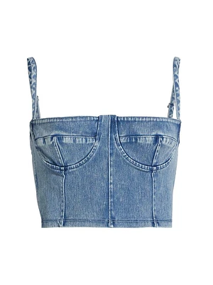 Sculpt Denim Bustier Top