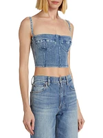 Sculpt Denim Bustier Top