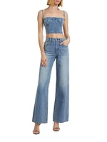 Sculpt Denim Bustier Top