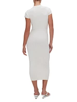 Terry Rib-Knit Body-Con Dress