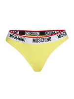 Donna Logo-Detailed Thong Bikini Bottoms