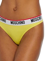 Donna Logo-Detailed Thong Bikini Bottoms