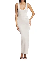 Cotton-Blend Logo Maxi Dress