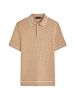 Cotton-Blend Short-Sleeve Polo Sweater