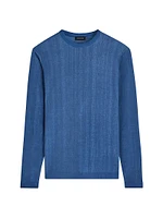 Cotton & Silk Long-Sleeve Crewneck Sweater