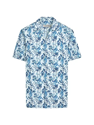 Jackson Botanical Cotton-Blend Short-Sleeve Button-Up Shirt