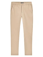 Linen & Cotton Elasticized Straight-Leg Pants