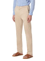 Linen & Cotton Elasticized Straight-Leg Pants