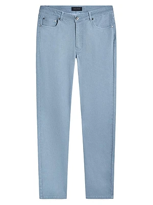 Stretch Cotton-Blend Straight-Leg Pants