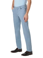 Stretch Cotton-Blend Straight-Leg Pants