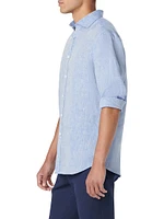 Linen Long-Sleeve Button-Up Shirt