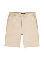 Linen & Cotton-Blend Elasticized Shorts