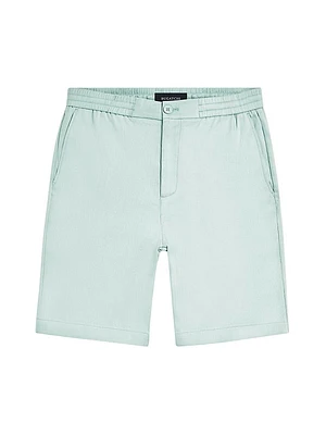 Linen & Cotton-Blend Elasticized Shorts