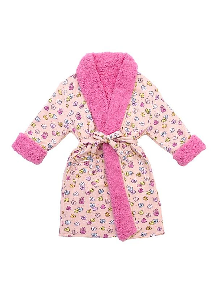 Valentine's Candy Hearts Sherpa Robe