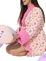 Valentine's Candy Hearts Sherpa Robe