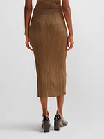 Knitted Pencil Skirt with Ribbed Structure